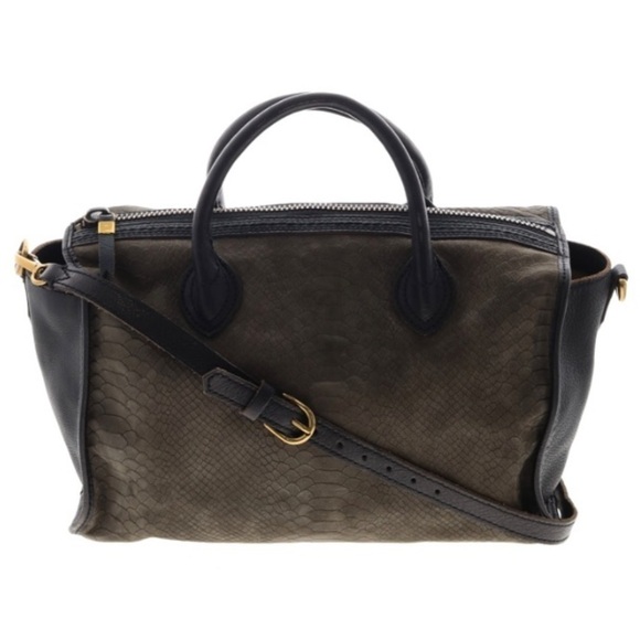 Madewell The Camden Satchel In Embossed Suede RARE - Picture 12 of 13